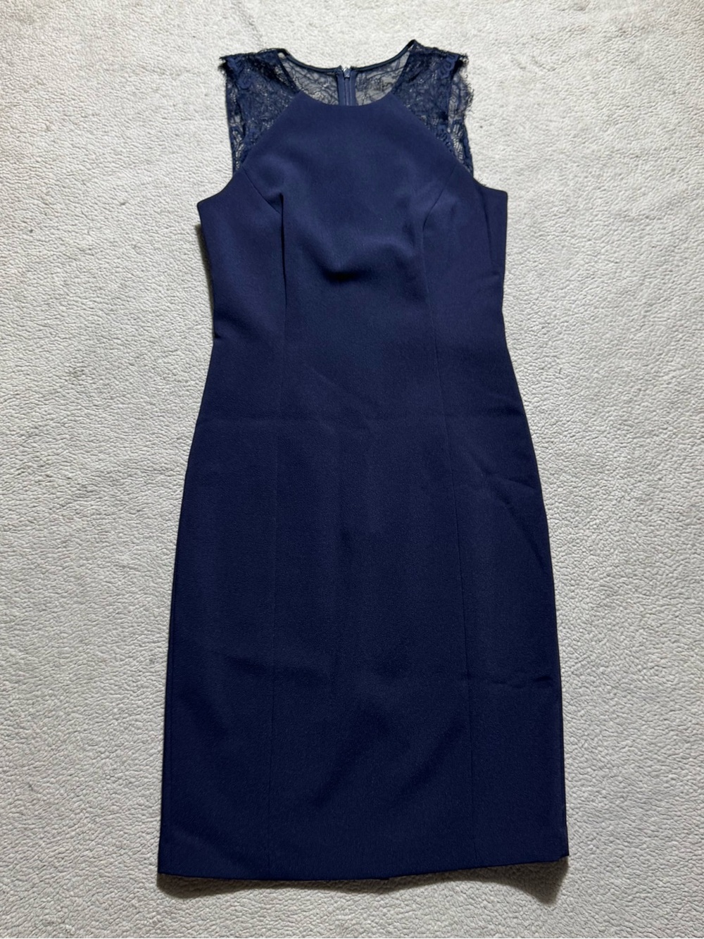 Reiss Dress Womens 4 Saturn Fitted Night Navy Blue Sheath Sleeveless Zip NEW